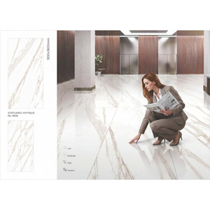 Carreaux en porcelaine émaillée Statuario Brilliant 900x1800mm, finition brillante, garantie 5 ans, épaisseur 9mm, pour murs et sols décoratifs - Product Image 2