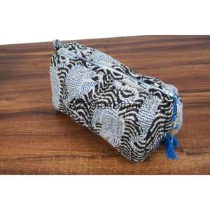 Juego de Bolsas Acolchadas de Algodón 3 en 1 Hechas a Medida con Cierres para Boutiques, Tiendas Minoristas y Regalotecas, Bolsas Acolchadas Kantha con Estampado Étnico - Product Image 4