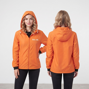 Custom Logo Hooded Windbreaker Jacker Unisex Breathable Rain Wear Waterproof Zipper <b>Hoodie</b> Lightweight Nylon Polyester Jacket - Product Image 3