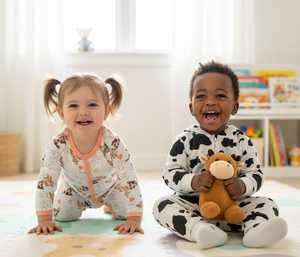 Stockify MultiBrands Baby Unisex Long Sleeve Romper Footed Onesie Floral Animal <b>Print</b> Cotton Loungewear West Bengal for <b>Nursery</b> - Product Image 4
