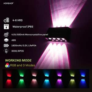 Lámpara Solar para Exteriores Homehop, Impermeable, 8 LED RGB, Iluminación Superior e Inferior, para Decoración del Hogar, Jardín, Camino, Porche y Balcón - Product Image 4