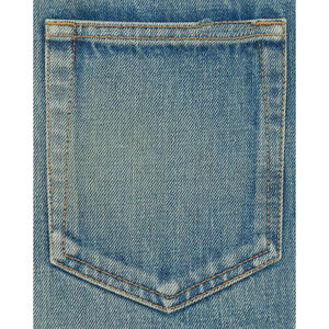 กางเกงยีนส์ทรงกระบอกขาบานสำหรับผู้ชาย รุ่นคลาสสิค ยืดได้ สีน้ำเงิน สไตล์ลำลองสำหรับธุรกิจ ล้างสีแบบแอซิดวอช แฟชั่นล่าสุด กางเกงทรงสลิมสำหรับสุภาพบุรุษ ผ้าฝ้าย - Product Image 3