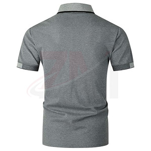 Polos à séchage rapide couleur gris pour hommes, fournisseur de vêtements, streetwear personnalisé de haute qualité avec impression du logo de la marque - Product Image 2
