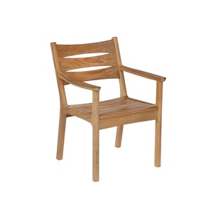 Chaise de salle à manger moderne en bois massif avec accoudoirs, design stable, mobilier de salle à manger pour la maison, le bureau et l'extérieur - Product Image 1