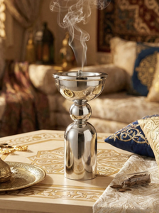 Luxury Stainless Steel Bakhoor Burner with Pedestal Base and Decorative Bowl for Incense Burning <b>Home</b> Decor and Tabletop - Product Image 6