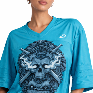 Camiseta de Fútbol Retro Sublimada de Alta Calidad, Unisex, Estilo Y2K, Personalizada, Oversize, Corte Cuadrado, Estilo Urbano, Camiseta de Fútbol Americano - Product Image 3