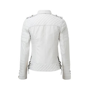 PIHA SPORTS Women's Genuine Cow Skin Motorcycle <b>Biker</b> <b>Jacket</b> Full Sleeve Windproof Breathable Vintage Winter Style Zipper - Product Image 3
