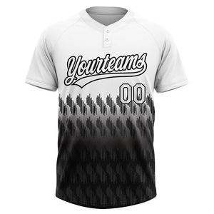 เสื้อทีมซอฟต์บอลสีขาวดำแบบเบา ผ้าตาข่ายเบิร์ดอาย แห้งเร็ว ชุดกีฬา รับทำโลโก้ ขายส่ง - Product Image 2