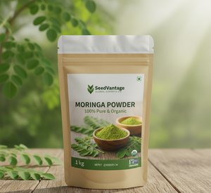 Poudre de feuilles de Moringa 100 % pure certifiée biologique, soluble dans l'eau, à mailles fines, riche en nutriments, qualité alimentaire, durée de conservation de 24 mois - Product Image 1