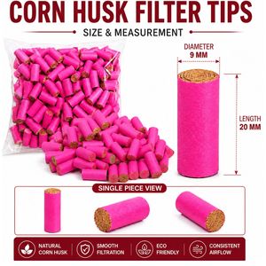 LIPTIPS Filtros de Paja de Maíz Natural, Filtros Ecológicos Biodegradables para Cigarrillos y Cigarros |   Color Rosa | Tamaño 9x20mm - Product Image 5