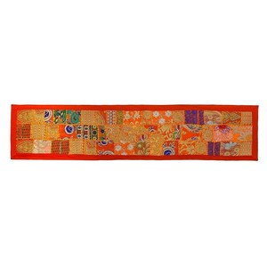 Vintage Embroidered Cotton <b>Table</b> <b>Runner</b> Floral Patchwork Rectangle <b>Table</b> Mat Washable Decor for Home Wedding Party - Product Image 3