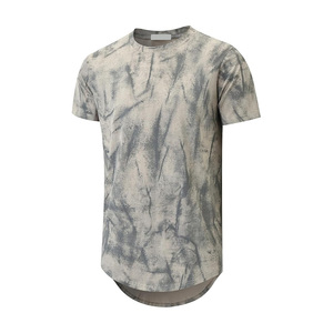 New Arrival High Demand Product Mens Hipster Hip Hop Ripped Round Hemline <b>Pattern</b> Print T Shirt - Product Image 1