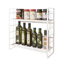 Étagère à épices de cuisine à deux niveaux grande capacité étagère de rangement pour bouteilles d'assaisonnement organisateur de comptoir