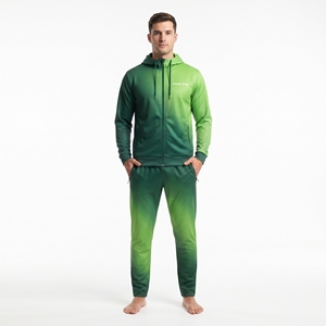 Conjunto Deportivo para Hombre con Sudadera con Capucha y Cremallera, Pantalones a Juego, Estampado Degradado por Sublimación, para Gimnasio y Entrenamiento - Product Image 1