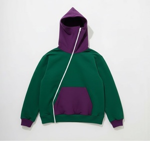 Sudadera con capucha de cuello alto y cremallera completa, capa transpirable de alto rendimiento con tejido que absorbe la humedad y bolsillos frontales seguros - Product Image 3