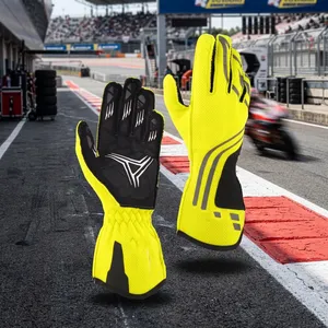 Gants de course unisexes en nylon à doigts entiers, jaunes et noirs, respirants, pour le motocross, la conduite en extérieur et les activités sportives - Product Image 6