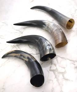 Corne de buffle artisanale de qualité supérieure, écologique, petite, pour boisson, avec support en cuir par FAIZA CRAFT à prix avantageux - Product Image 2