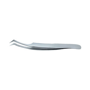 Pince à cils courbée argentée à pointe fine pour pose d'extensions de cils, instrument pour professionnels de la beauté et artistes en cils de salon - Product Image 1