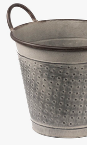 Hot Sale Bucket Shaped Galvanized Iron Metal Planter Set of 2 Home and Garden Decoration Metal <b>Flower</b> Pot and Garden - Product Image 5