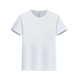 Camiseta de Moda Blanca Lisa Oversize con Cuello Redondo de Poliéster/Algodón Tejido, Personalizable con Logotipo, Fabricante Mayorista OEM - Product Image 1