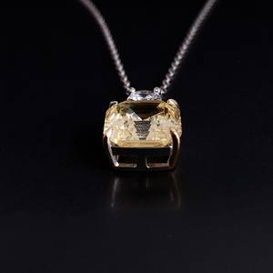 Collar moderno de plata de ley color amarillo citrino, piedra de nacimiento de noviembre, regalo de cumpleaños, boda, San Valentín para mujer - Product Image 3