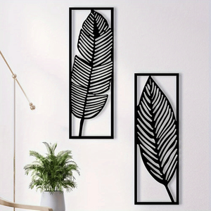 Conjunto de Arte Mural Botánico de Hierro # # # #   Hojas Tropicales # # # #   Vintage # # # #   Floral # # # #   Sala de Estar # # # #   Dormitorio # # # #   Cocina # # # # - Product Image 1