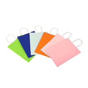 Sacs shopping en papier kraft personnalisés avec poignées, écologiques et durables, adaptés à la vente au détail et à l'emballage. - Product Image 1