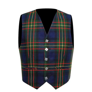 Mens Plaid Tartan Waistcoat Traditional Checkered Vest For Formal Events Business And Casual Wear For Sale Made in Pakistan - Product Image 1