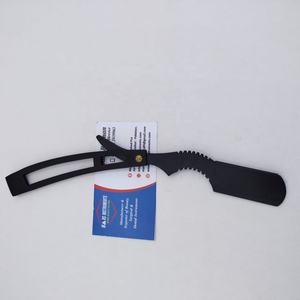 Rasoir droit en acier inoxydable noir mat de haute qualité pince à cils durables et durables - Product Image 4