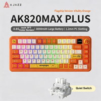 Clavier mécanique AJAZZ AK820 MAX PLUS 82 touches, disposition 75 %, écran TFT, bouton rotatif, hot-swap, Gasket, RGB, sans fil, pour jeux