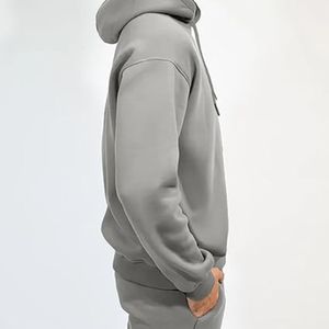 Ensemble de survêtement deux pièces personnalisé avec logo pour homme – Sweat-shirt et pantalon de jogging – Tenue de sport unie pour la course à pied - Product Image 3