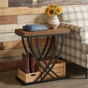 Mesa Estrecha de Doble Capa que Ahorra Espacio, Mesa Auxiliar o de Café con Diseño de Mesitas de Noche para Uso Junto a la Cama - Product Image 4