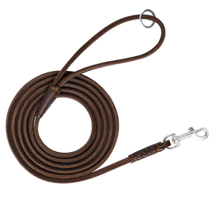 Luxury Protective German Shepherd Walking <b>Training</b> High Quality Leather Made Leash New Fashion Solid Pattern Leather Dog Leash - Product Image 2