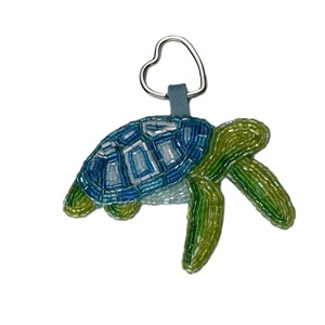 Llavero con diseño artístico de cuentas de semillas y temática oceánica, colgante de cactus con cuentas de calidad boutique - Product Image 4