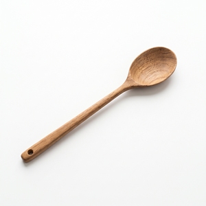 Classic Egg Shape Wooden <b>Spoon</b> Solid Wood Oval <b>Soup</b> Scoop Eco-Friendly Dessert and Serving Utensil Kit - Product Image 1