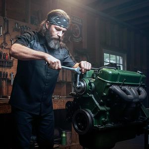 เสื้อเชิ้ตทำงานหนังแท้ผู้ชาย สีดำและสีเทา ติดกระดุม รุ่นคลาสสิกสไตล์ช่างยนต์ ทนทาน ปี 2025 รุ่น MDM11672.01 - Product Image 5