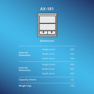 ตู้เซฟนิรภัยทนไฟ ขนาดใหญ่ โครงสร้างเหล็ก รุ่น AX-181 - Product Image 2