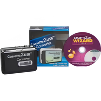 Convertitore Cassette2USB Registratore Digitale da Audiocassetta a USB Portatile in Plastica Nera