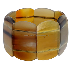 Pulseras de cuerno elásticas con cuentas de estilo Amor de animales naturales hechas a mano, uso diario cómodo con cuentas Premium, colección elegante - Product Image 1