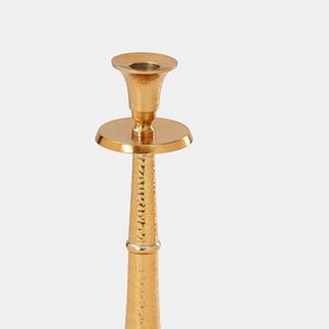 Gold Tall Hammered <b>Candle</b> Holder <b>Large</b> Metal Pillar <b>Candle</b> Stand Decorative Table Centerpiece for Home Decor - Product Image 2