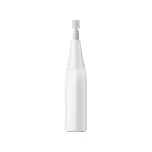 Botella de plástico suave de color blanco LDPE, cuentagotas redondo y recto con tapa de boquilla de rosca de PP, serie HA, 3ml, 5ml, 10ml, 15ml