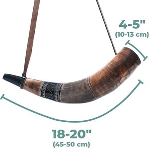 Corne de Viking authentique et écologique, gravée et fabriquée à la main à partir de corne 100% naturelle, couleur noire et marron - Product Image 4