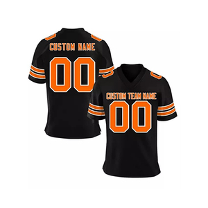 ชุดกีฬาอเมริกันทีมใหม่ เสื้อเจอร์ซีย์อเมริกันฟุตบอลแบบสั้นพิมพ์ลายแบบ Sublimation ผ้าโพลีเอสเตอร์ 100% ระบายอากาศได้ดี ป้องกันรังสียูวี แห้งเร็ว คุณภาพดีที่สุด - Product Image 6