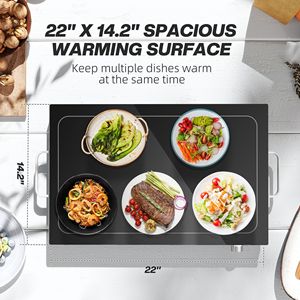 Vassoio Riscaldante Elettrico 24 Ore con Manici Antiscottatura e Temperatura Regolabile per Feste e Buffet - Product Image 4
