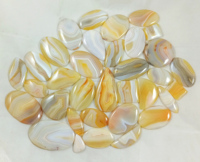 Lot de pierres précieuses en agate jaune rayée naturelle, cabochons en vrac pour la fabrication de bijoux, prix de gros