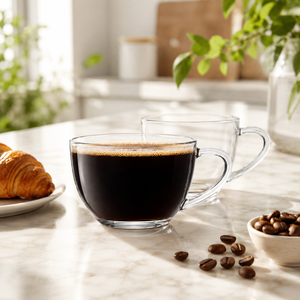 Tasse à café en verre borosilicate artisanal de 190 ml, tasse à thé, tasse à espresso sans plomb, tasse à latte, en vrac - Product Image 1