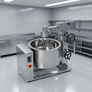 Olla de vapor encamisada con inducción y rotación Amicook 380V/440V, modelo para freír, cocinar, mezclar salsas y preparar comidas en la cocina. - Product Image 2