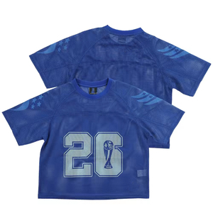 Green Unisex <b>Short</b> Sleeve <b>Mesh</b> American Football Jersey Team Name Number 26 Sublimated Print V-neck Breathable Polyester Adult - Product Image 4