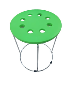 Round <b>Plastic</b> Folding <b>Stool</b> Portable Lightweight Metal Frame <b>Stool</b> for Home Camping Fishing and Outdoor Use - Product Image 2
