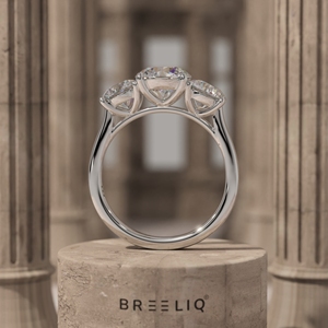 14K White Gold Three Stone Round 2CT Diamond Engagement Ring Trilogy <b>Bridal</b> Ring Custom OEM Supplier - Product Image 6